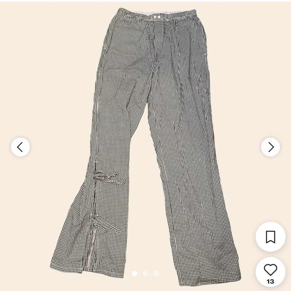 NWT Aerie Black and White Ginham Seersucker Pants XS